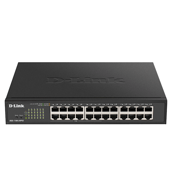 სვიჩი D-Link DGS-1100-24PV2/A1A, 24-Port Gigabit, POE + Switch, Black ...